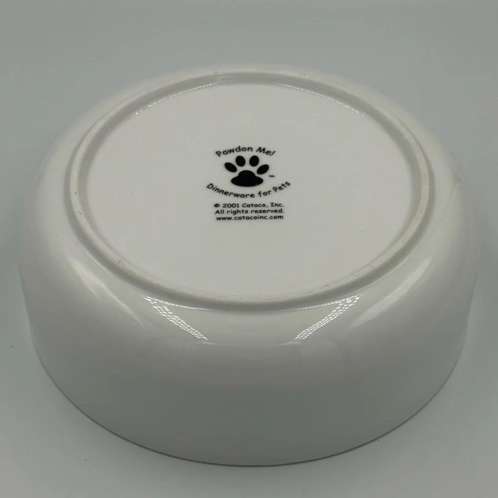 Vintage Pawdon Me! Large Ceramic Dog Bowl “Broken Kibble Has No Calories”